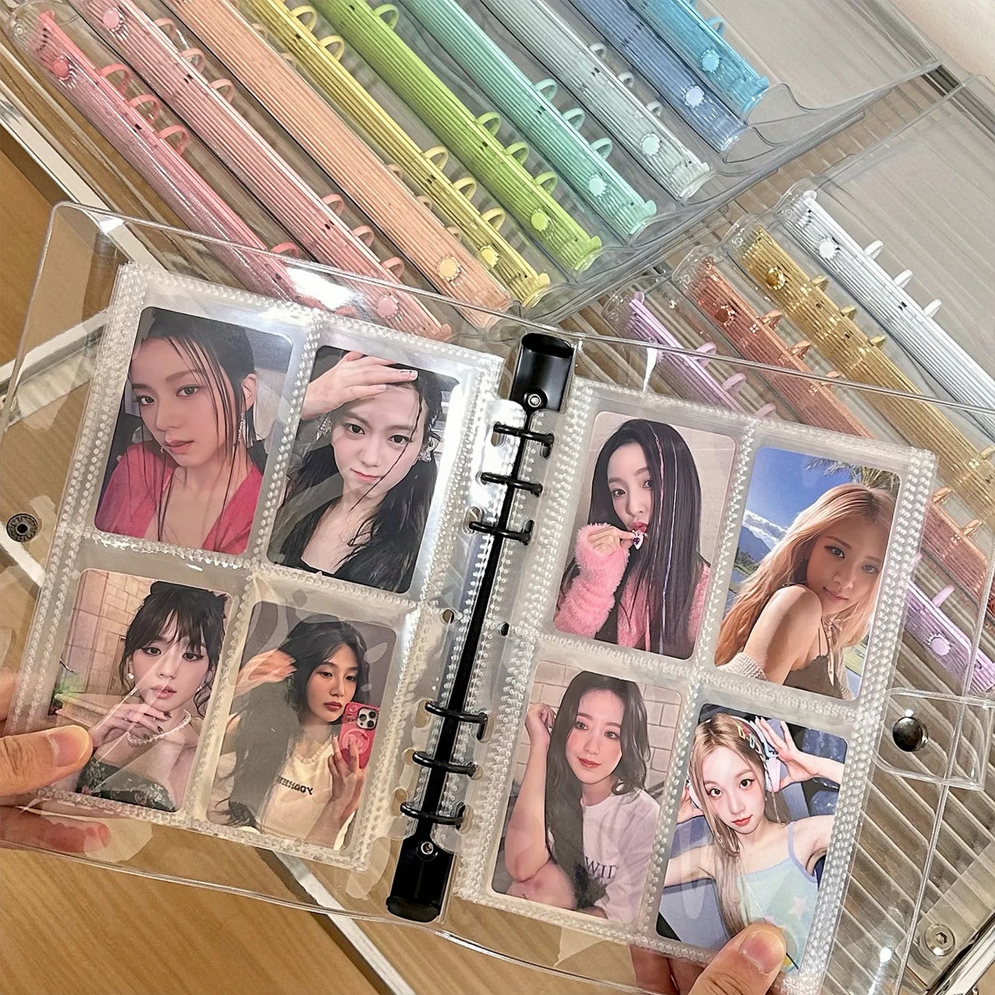 Transparent Round Ring Binder Binding Cover for Idol Photocards - PVC