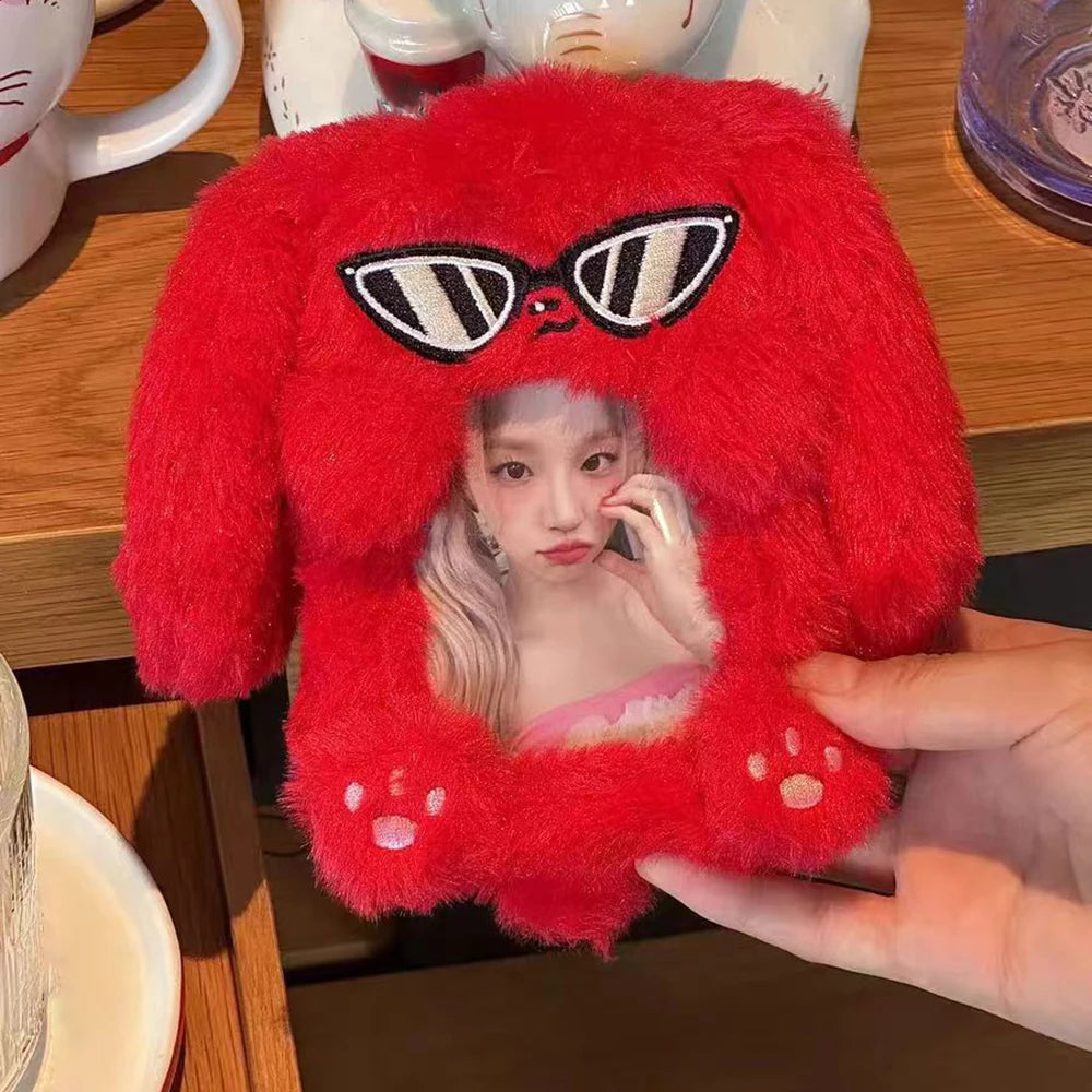 Plush Card Holder Red Rabbit Long Ear