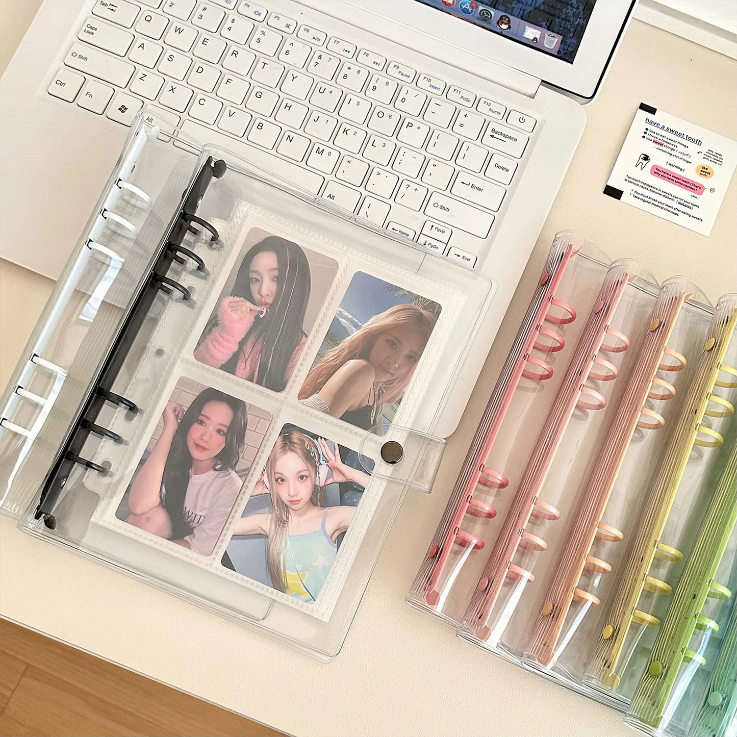 Transparent Round Ring Binder Binding Cover for Idol Photocards - PVC