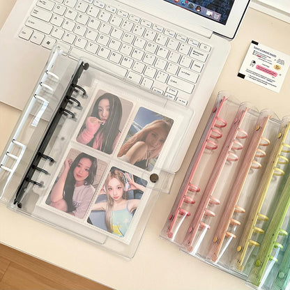 Transparent Round Ring Binder Binding Cover for Idol Photocards - PVC