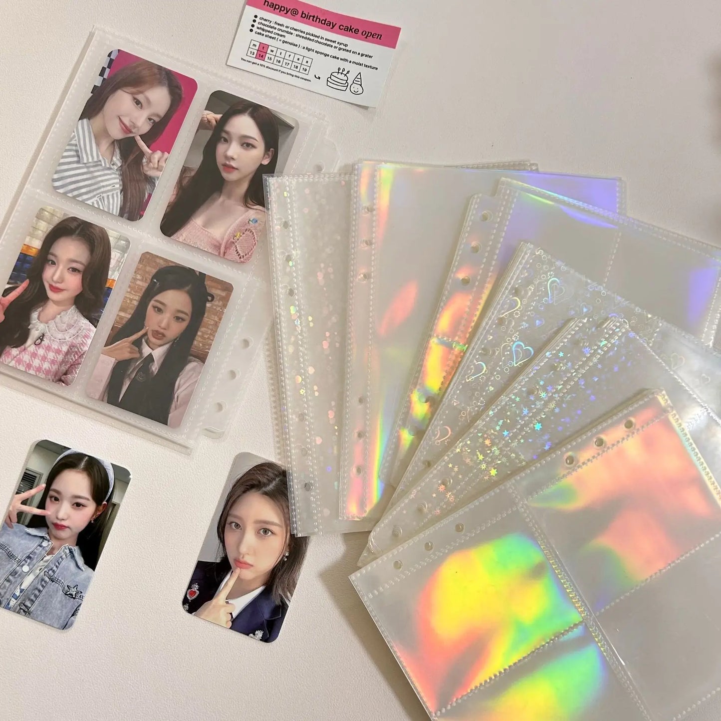 Transparent Round Ring Binder Binding Cover for Idol Photocards - PVC