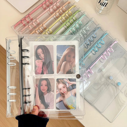 Transparent Round Ring Binder Binding Cover for Idol Photocards - PVC